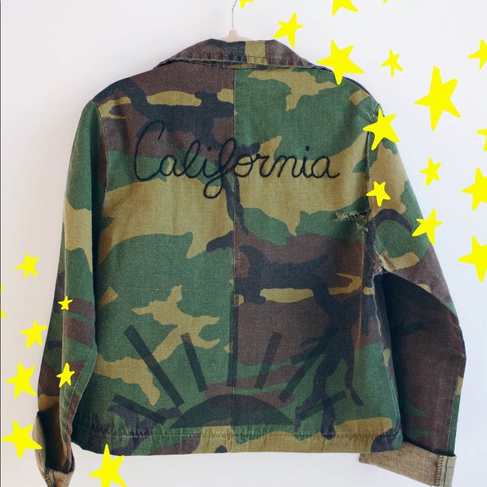 Kids Vintage Army Camo Jacket w/ Patches sz:3T